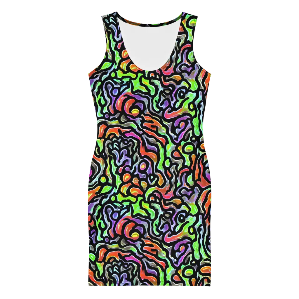 Synthetic Aurora on Bodycon Dress — Front
