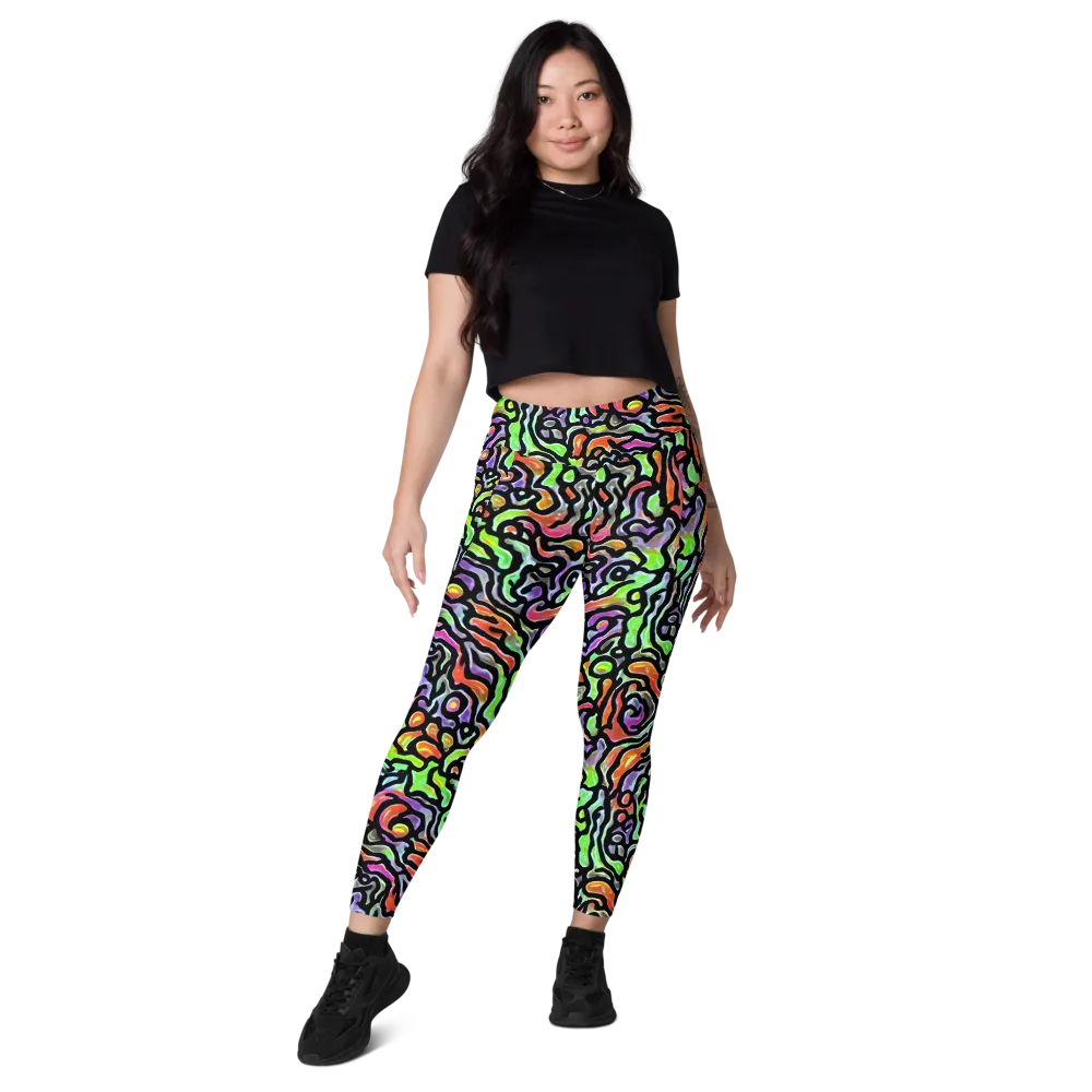 Synthetic Aurora on Leggings with Pockets — Front