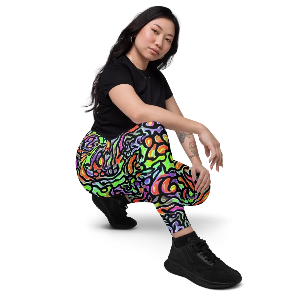 Synthetic Aurora on Leggings with Pockets — Right Front
