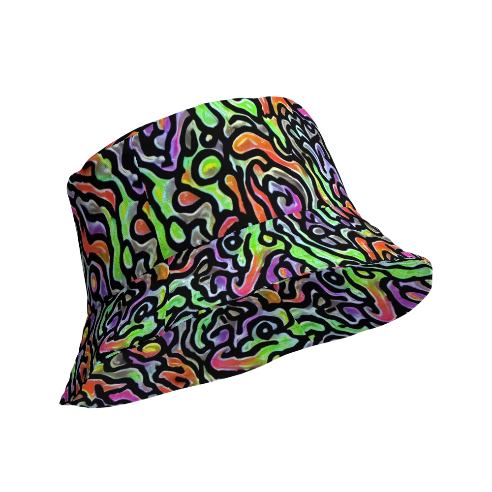 Synthetic Aurora on Reversible Bucket Hat — Product details Outside