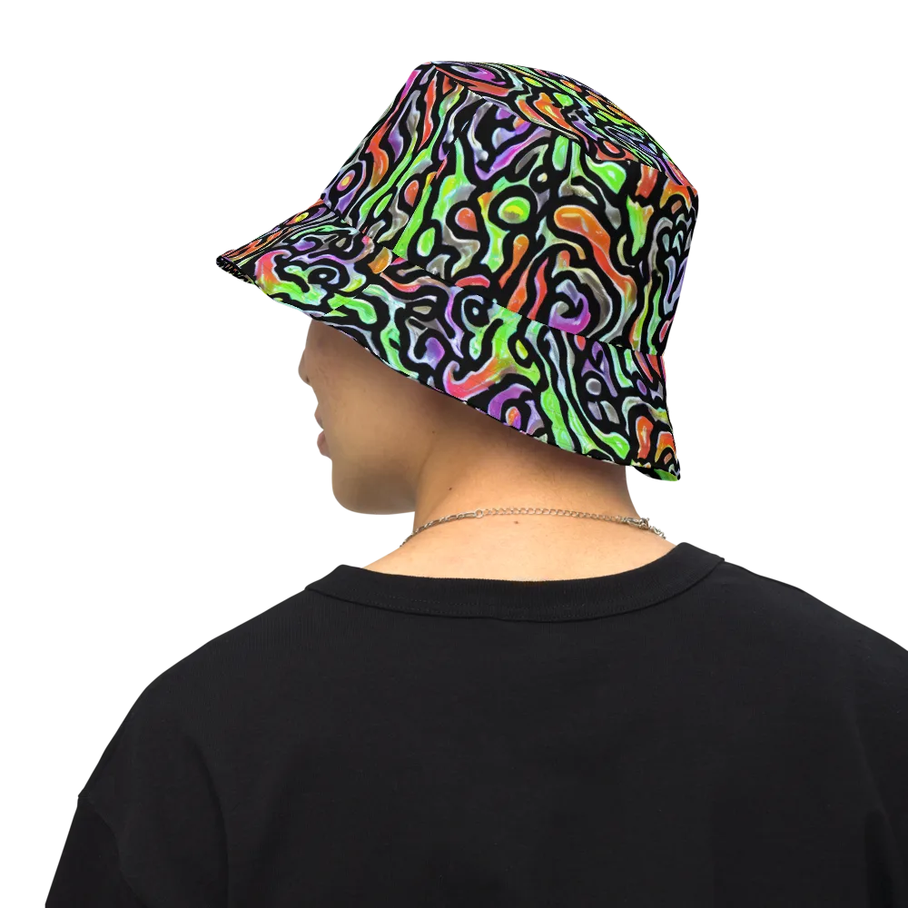 Synthetic Aurora on Reversible Bucket Hat — Back Inside