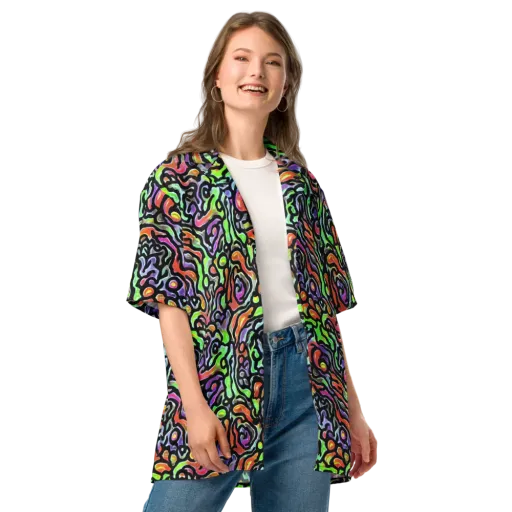 Synthetic Aurora on a Button Shirt