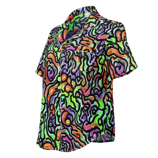 Synthetic Aurora on a Women's Short Sleeve Pajama Top