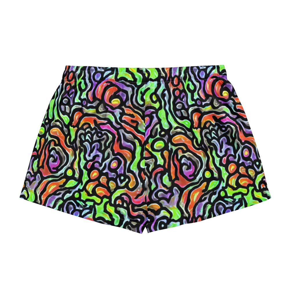 Synthetic Aurora on Women's Pajama Shorts — Back