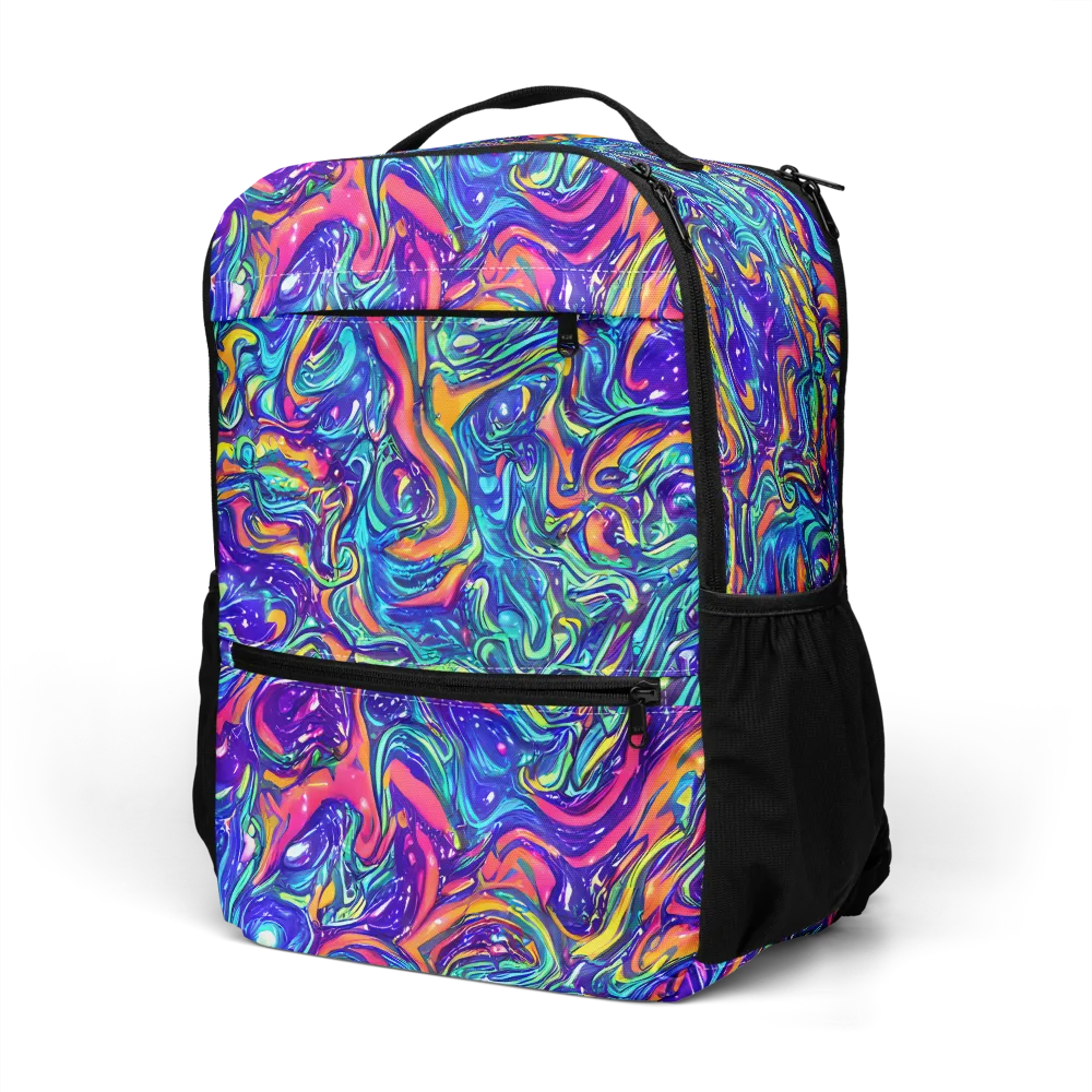 Plasma Paisley on Utility Backpack — Left Front