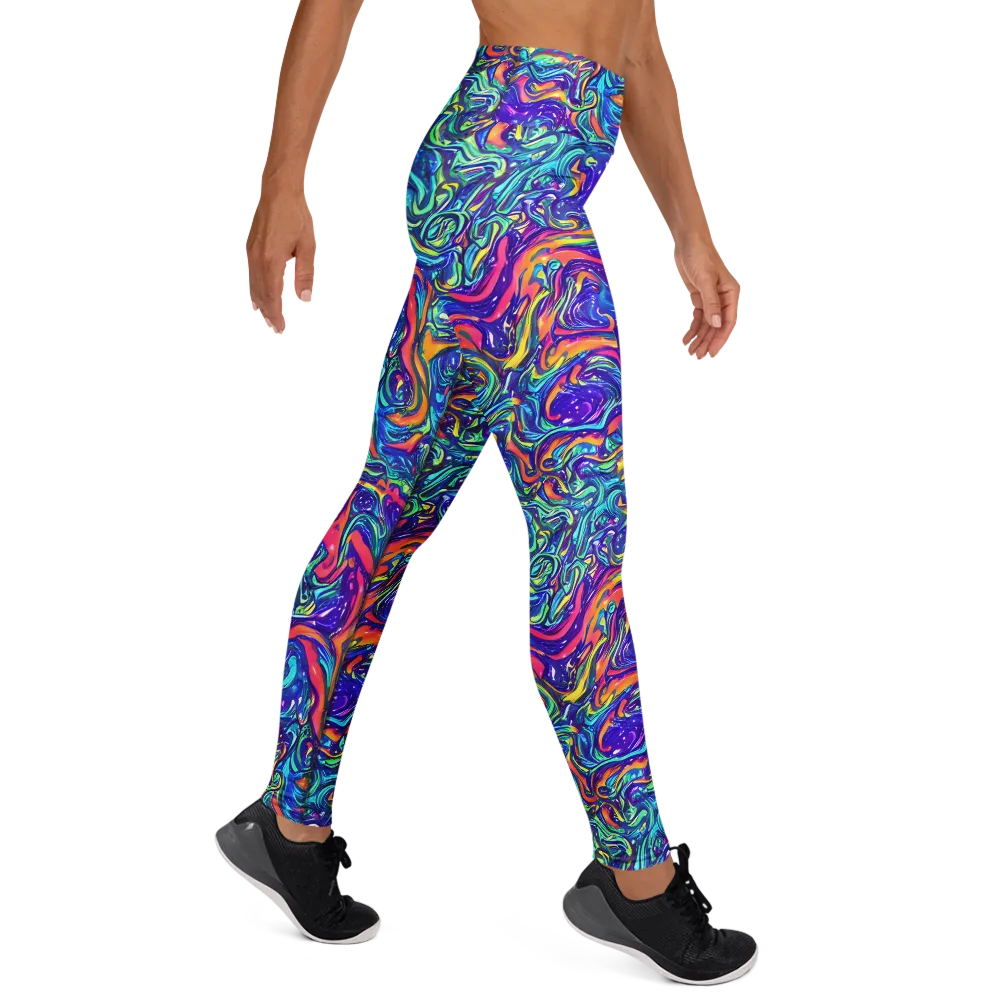 Plasma Paisley on Yoga Leggings — Right