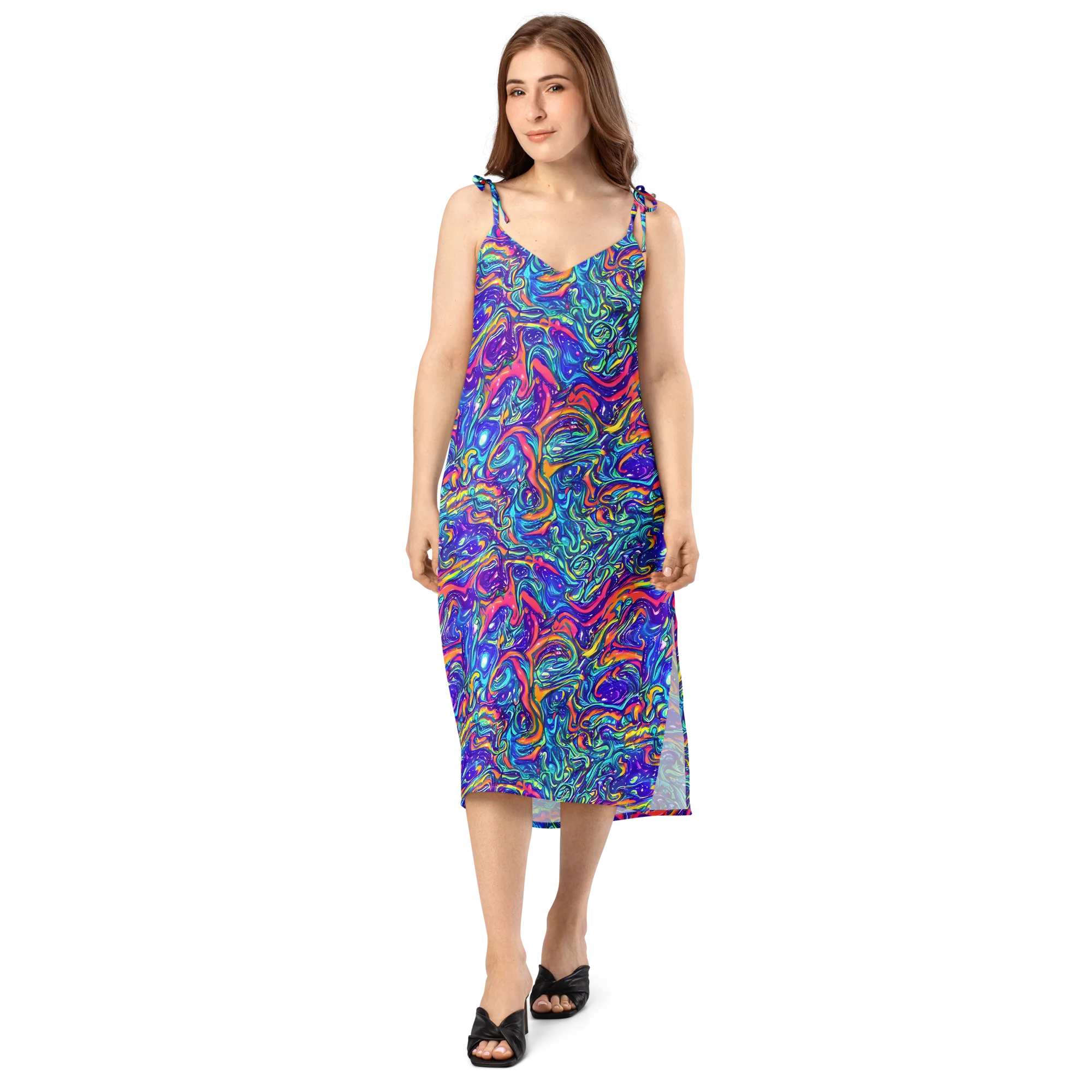 Plasma Paisley on Slip Dress — Front
