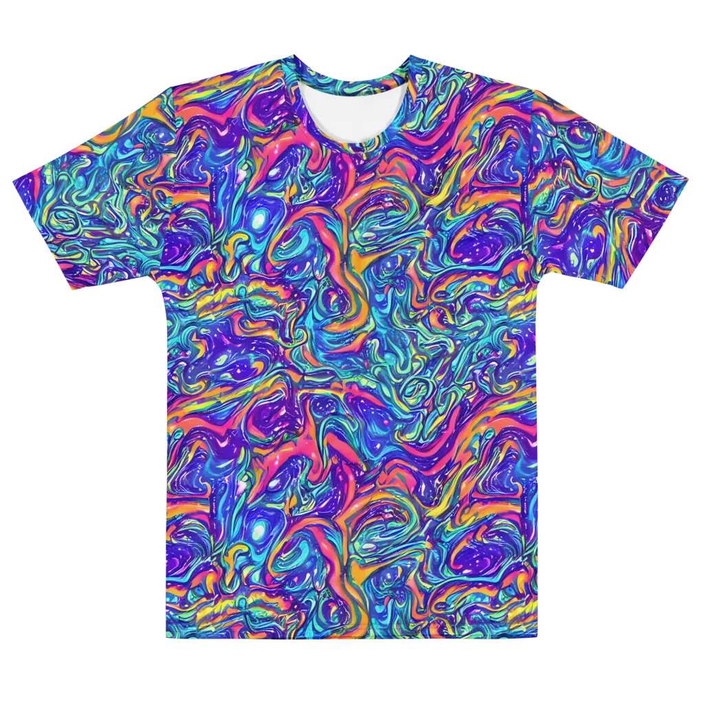 Plasma Paisley on Men's Cotton Crew Neck T-Shirt — Front