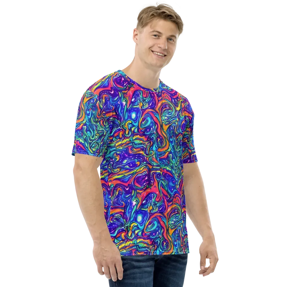 Plasma Paisley on Men's Crew Neck T-Shirt — Right