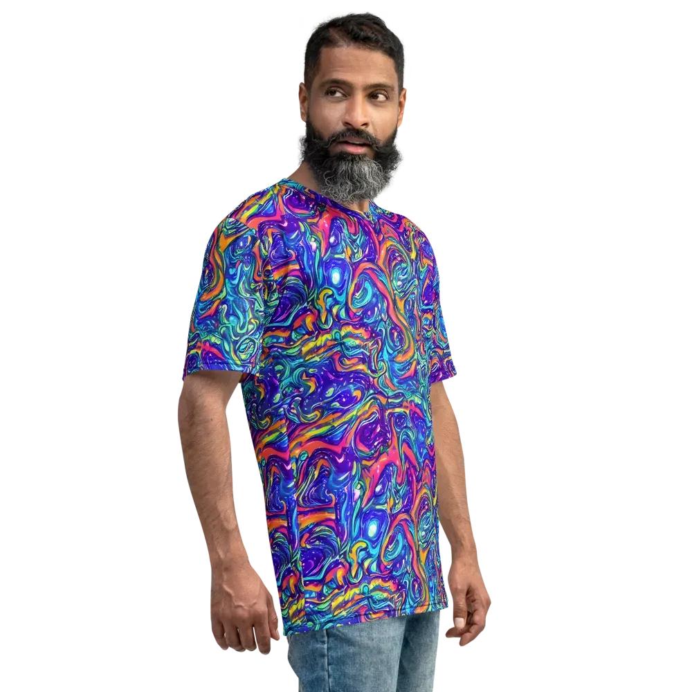 Plasma Paisley on Men's Crew Neck T-Shirt — Right