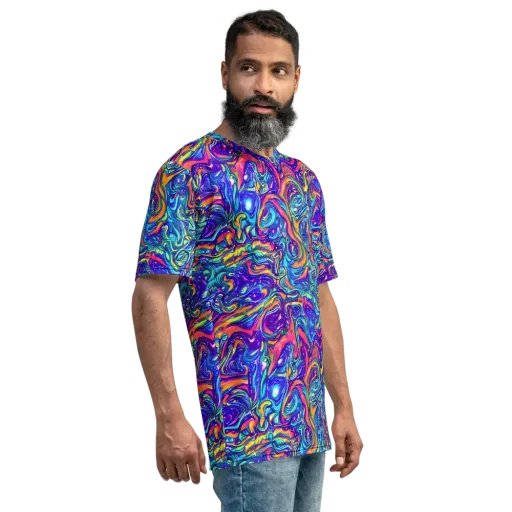 Plasma Paisley on a Men's Crew Neck T-Shirt