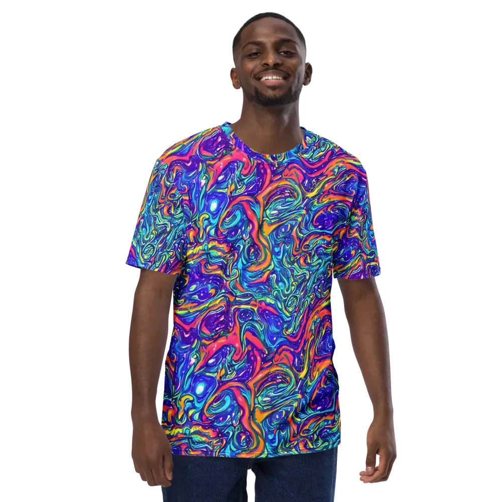 Plasma Paisley on Men's Crew Neck T-Shirt — Front