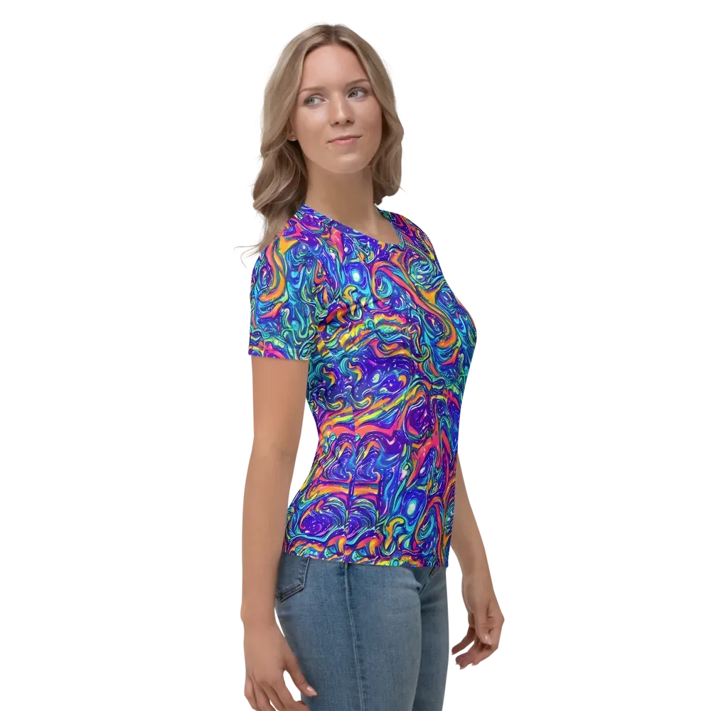 Plasma Paisley on Women's Crew Neck T-Shirt — Right