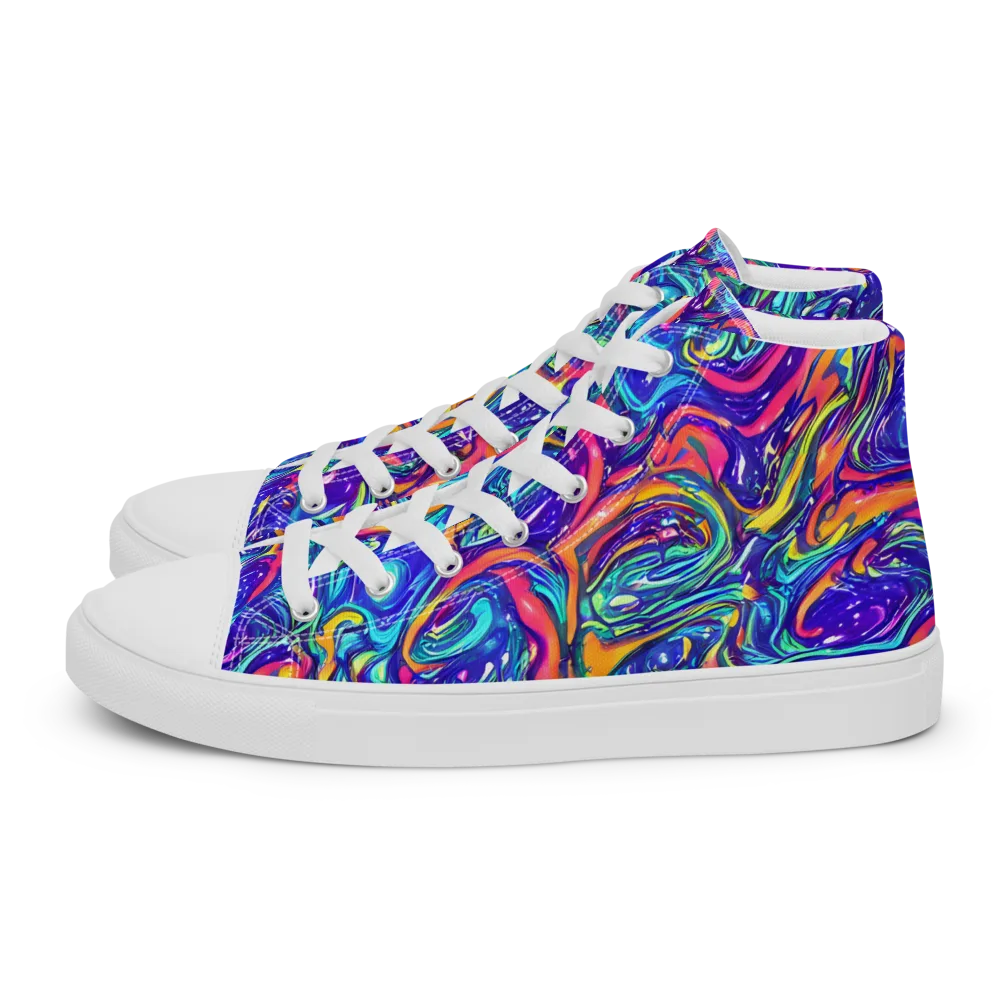 Plasma Paisley on Women's High Top Canvas Shoes — Left