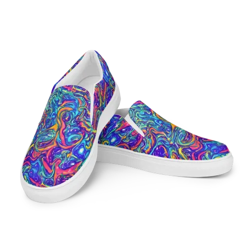 Plasma Paisley on a Men's Slip-On Canvas Shoes
