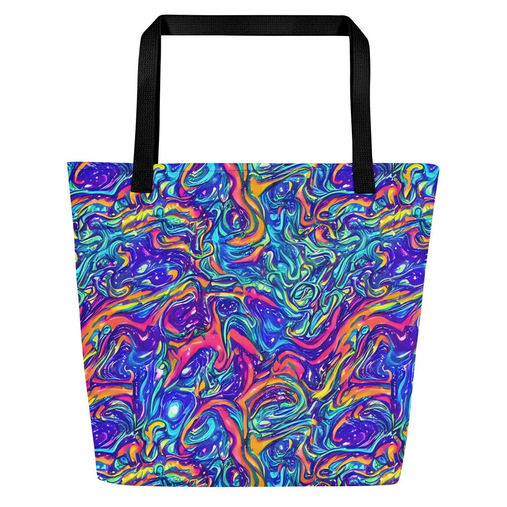 Plasma Paisley on Large Tote Bag W/ Pocket — Front