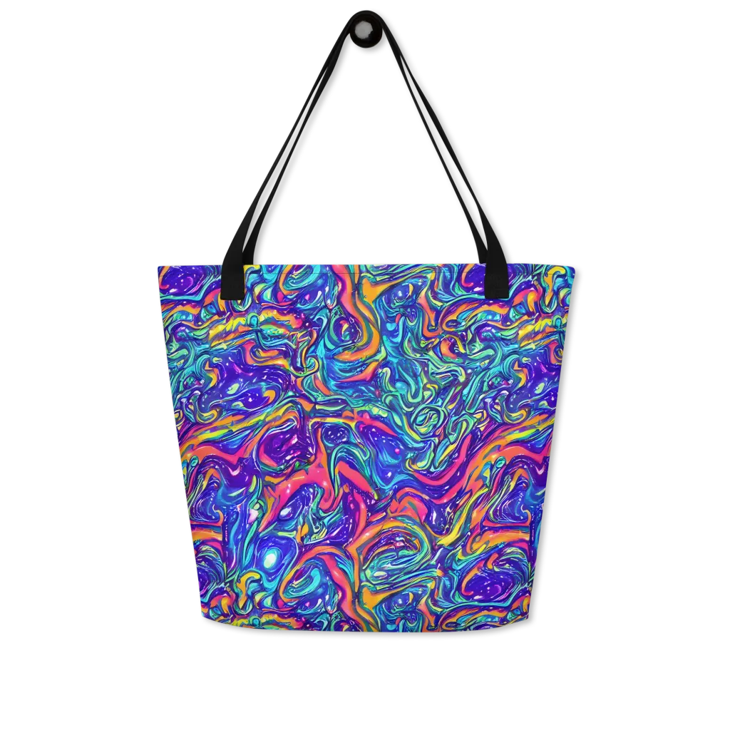 Plasma Paisley on Large Tote Bag W/ Pocket — Front