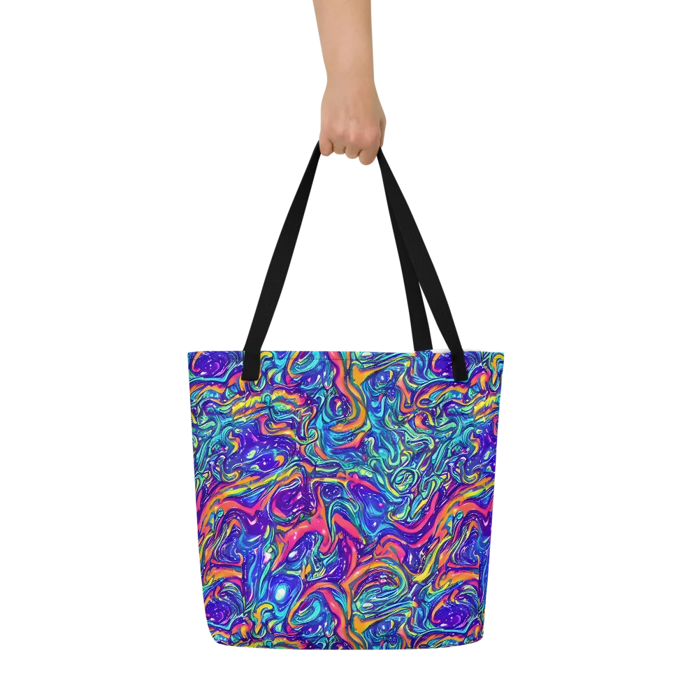 Plasma Paisley on Large Tote Bag W/ Pocket — Front