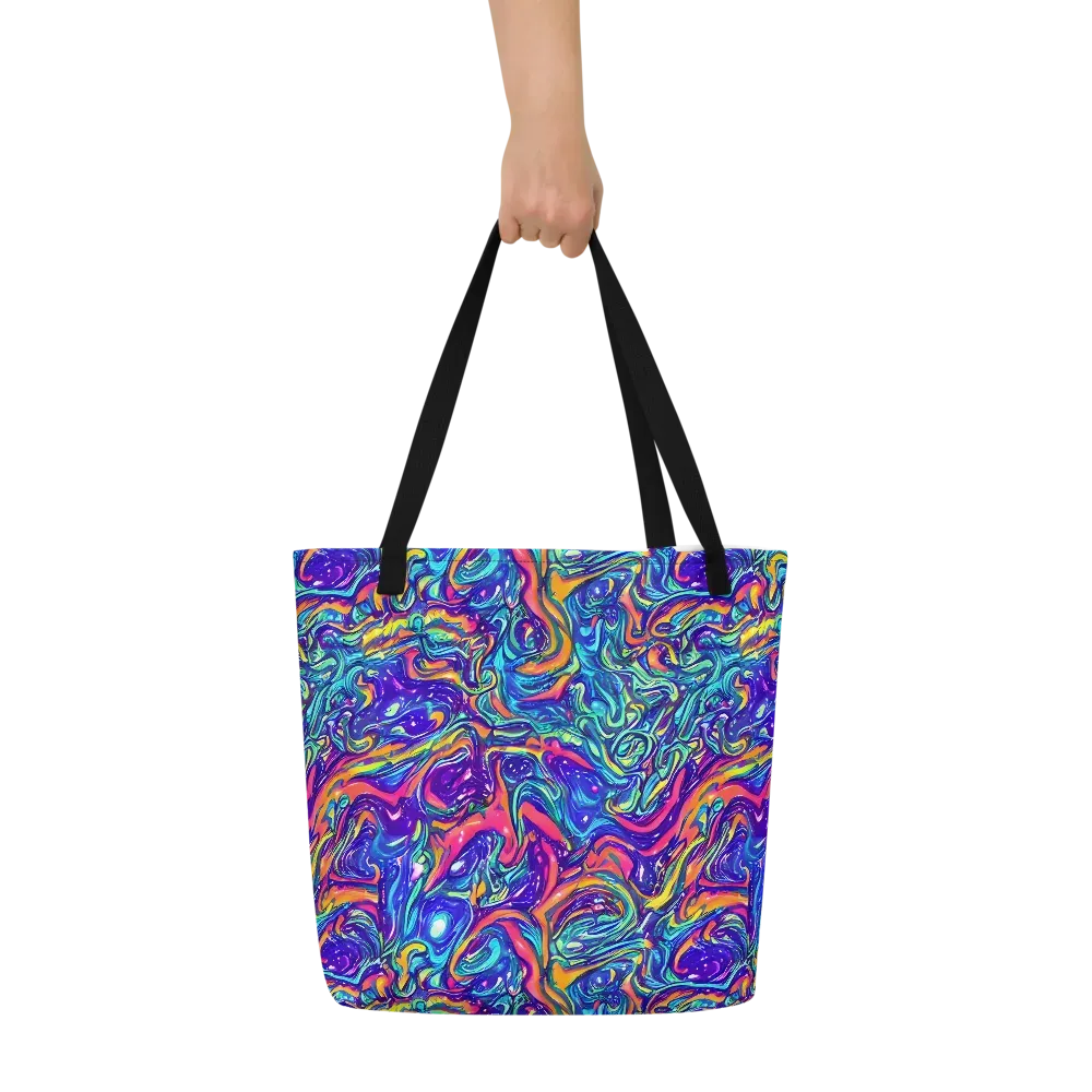 Plasma Paisley on Large Tote Bag W/ Pocket — Front