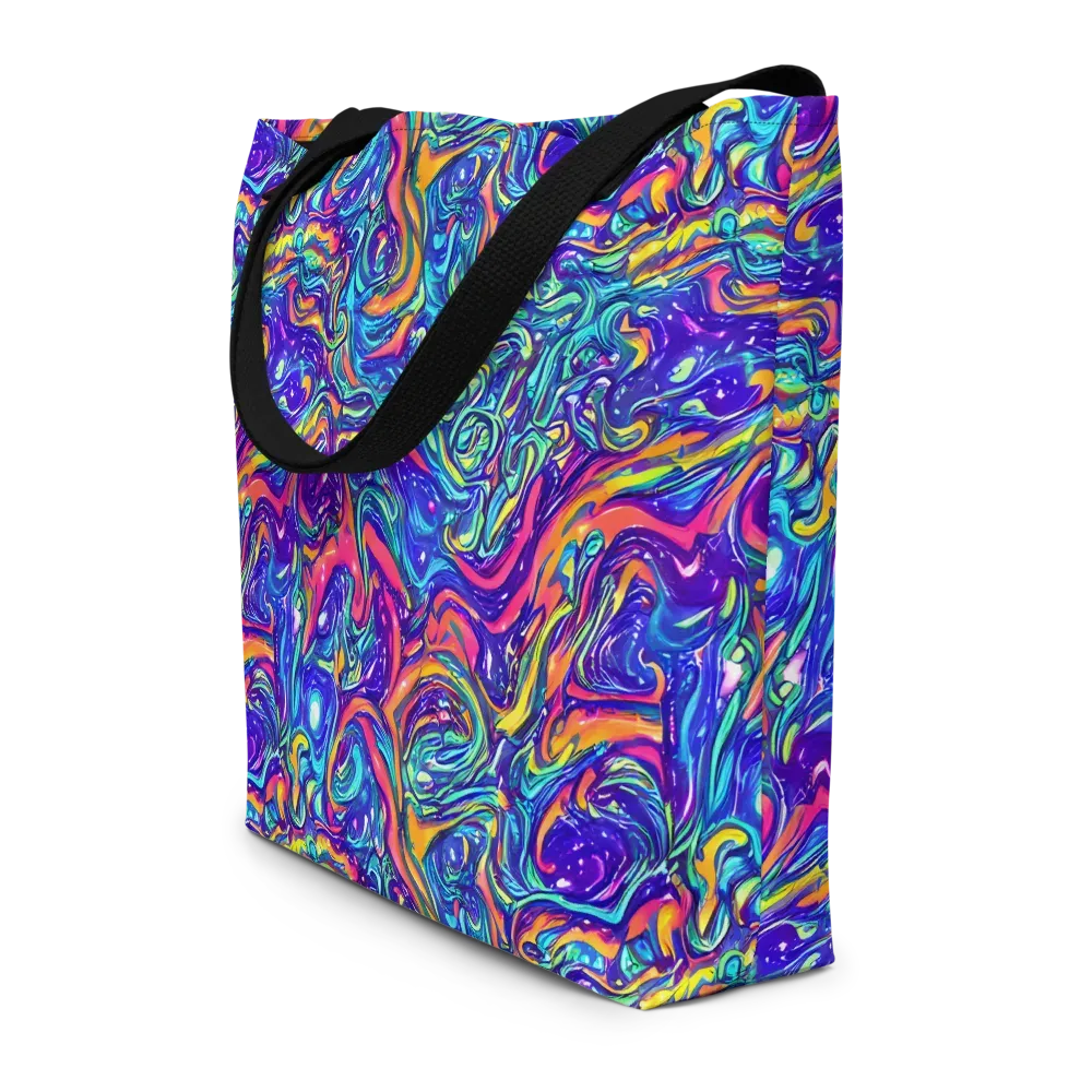 Plasma Paisley on Large Tote Bag W/ Pocket — Front