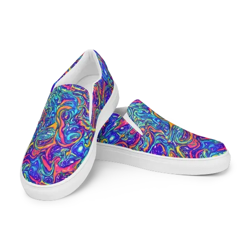 Plasma Paisley on a Women's Slip-On Canvas Shoes