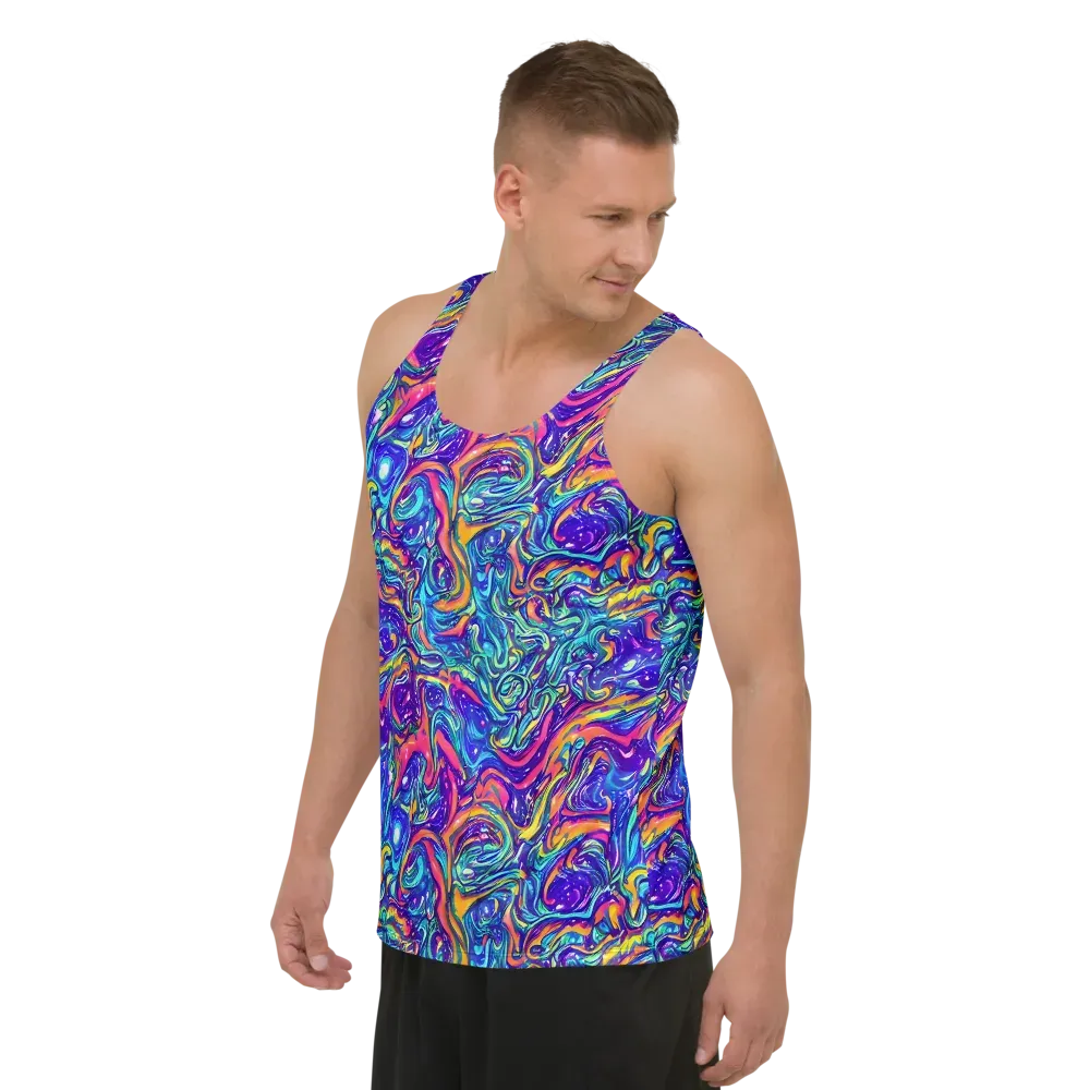 Plasma Paisley on Men's Tank Top — Left Front