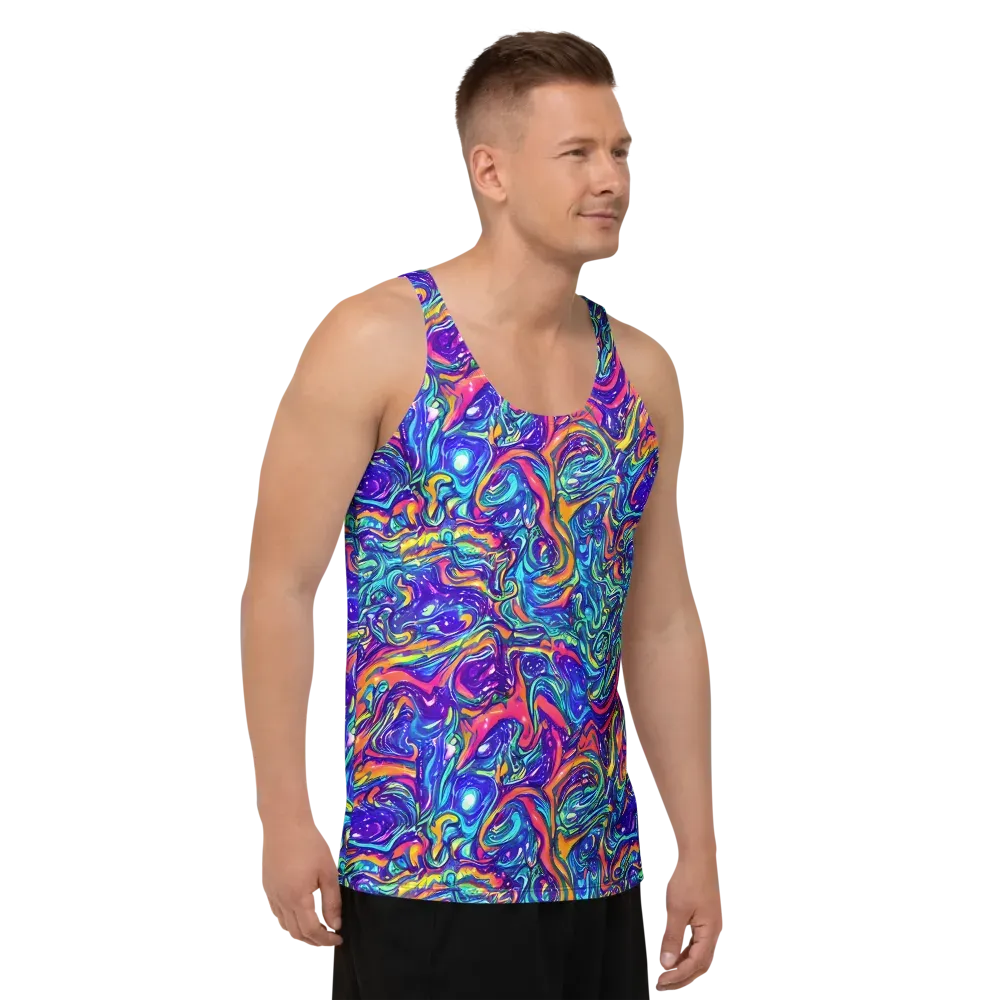 Plasma Paisley on Men's Tank Top — Right Front