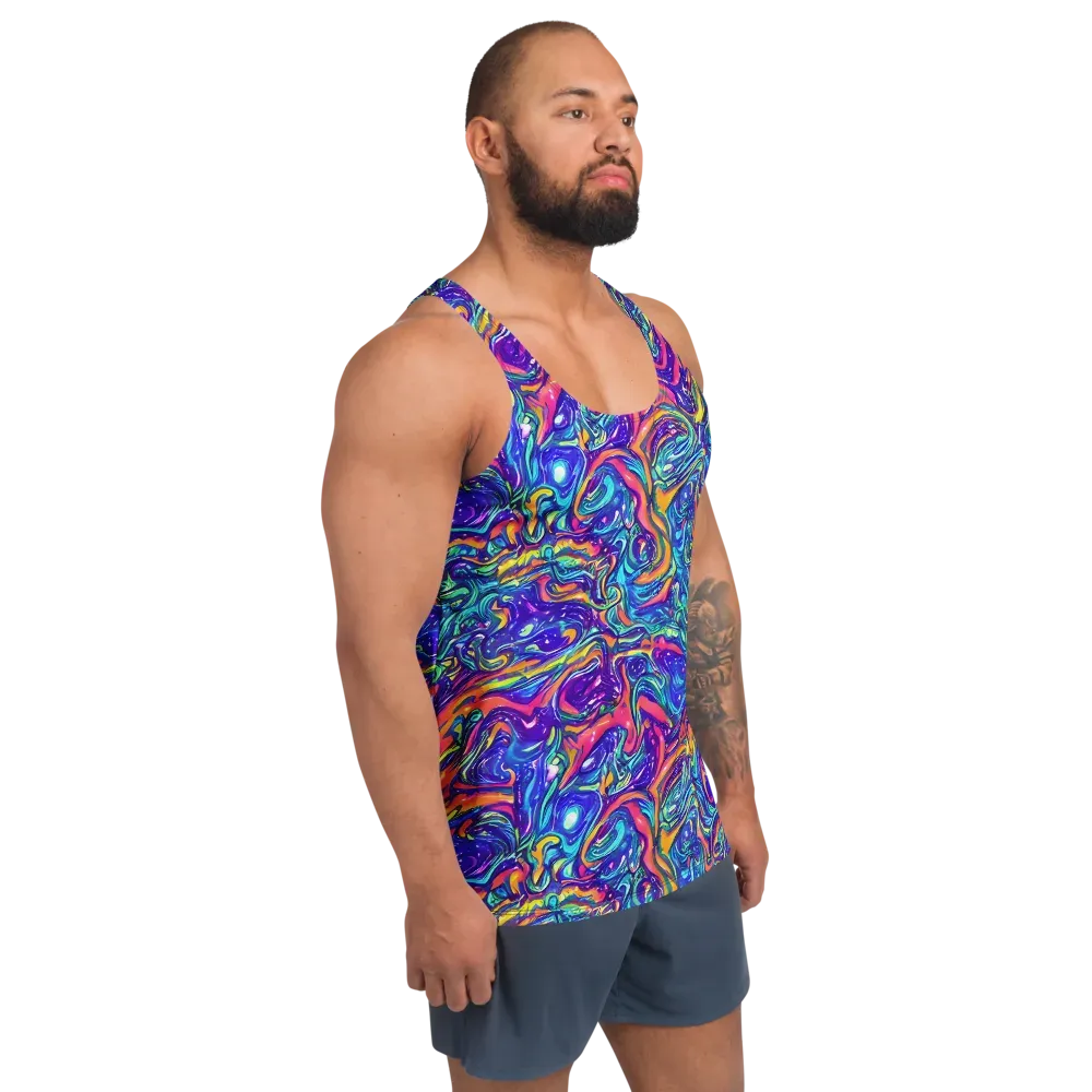 Plasma Paisley on Men's Tank Top — Right Front