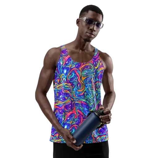 Plasma Paisley on a Men's Tank Top
