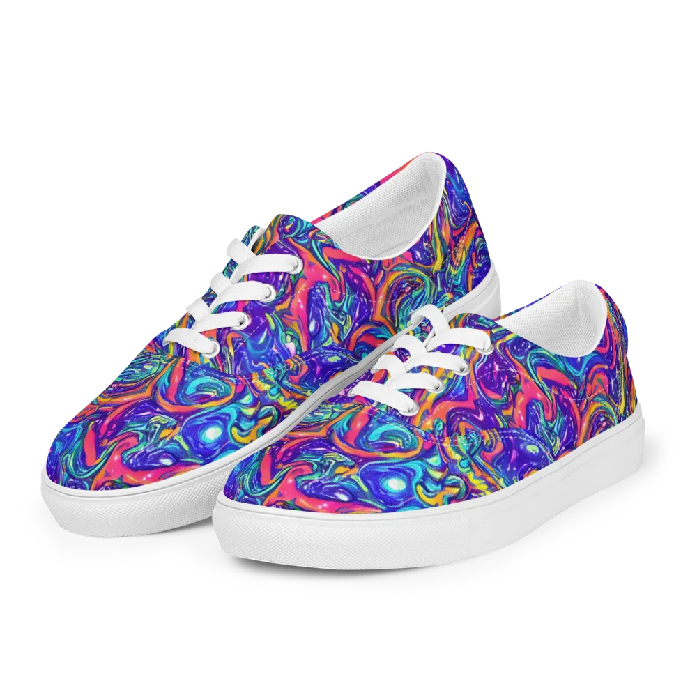 Plasma Paisley on Men's Lace-Up Canvas Shoes — Left Front