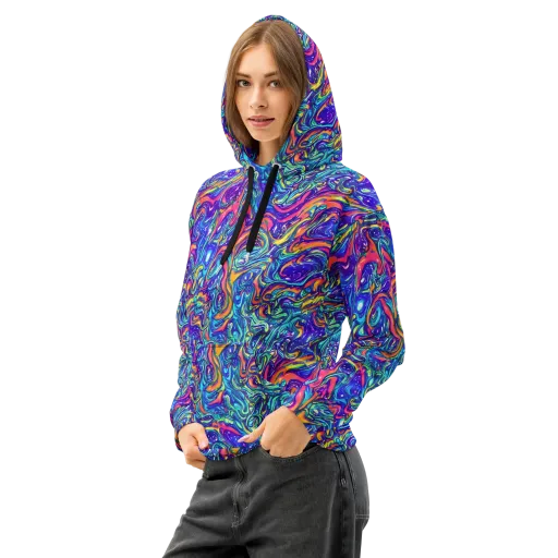 Plasma Paisley on a Cotton Hoodie