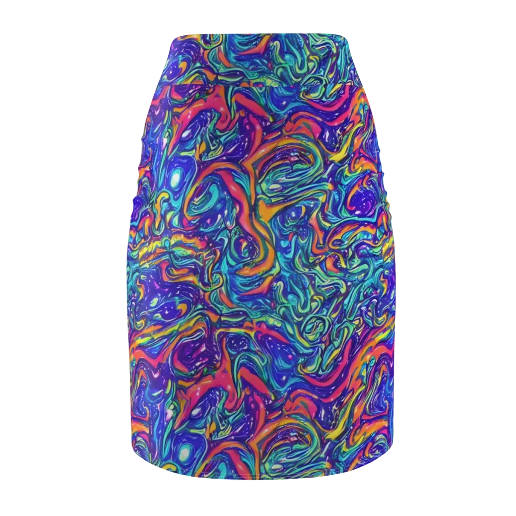 Plasma Paisley on Pencil Skirt — Back