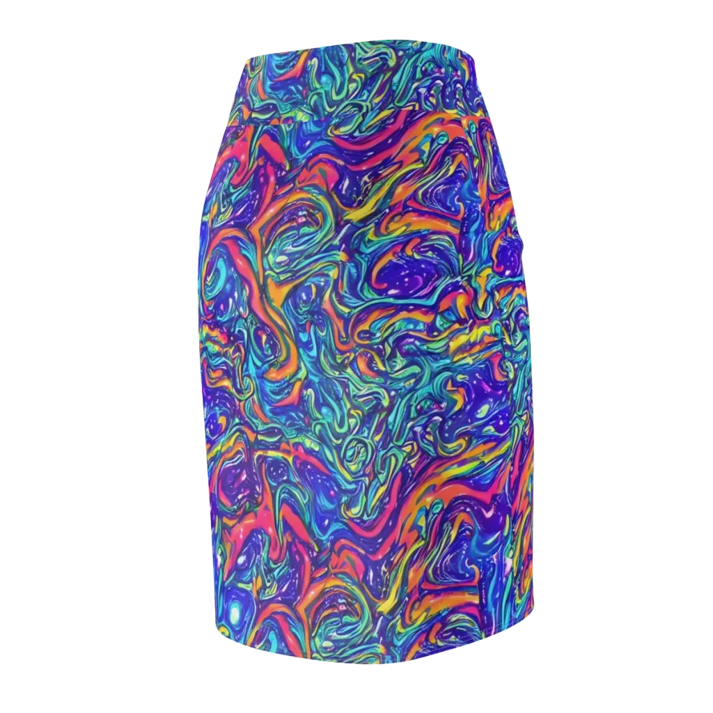 Plasma Paisley on Pencil Skirt — Back Side
