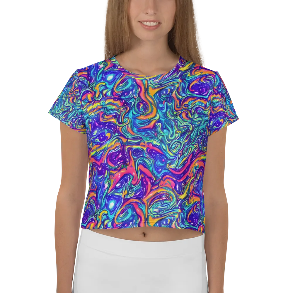 Plasma Paisley on Crop Tee — Front
