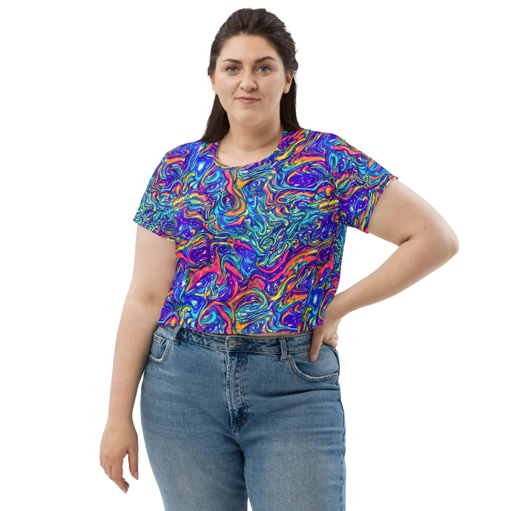 Plasma Paisley on Crop Tee — Front