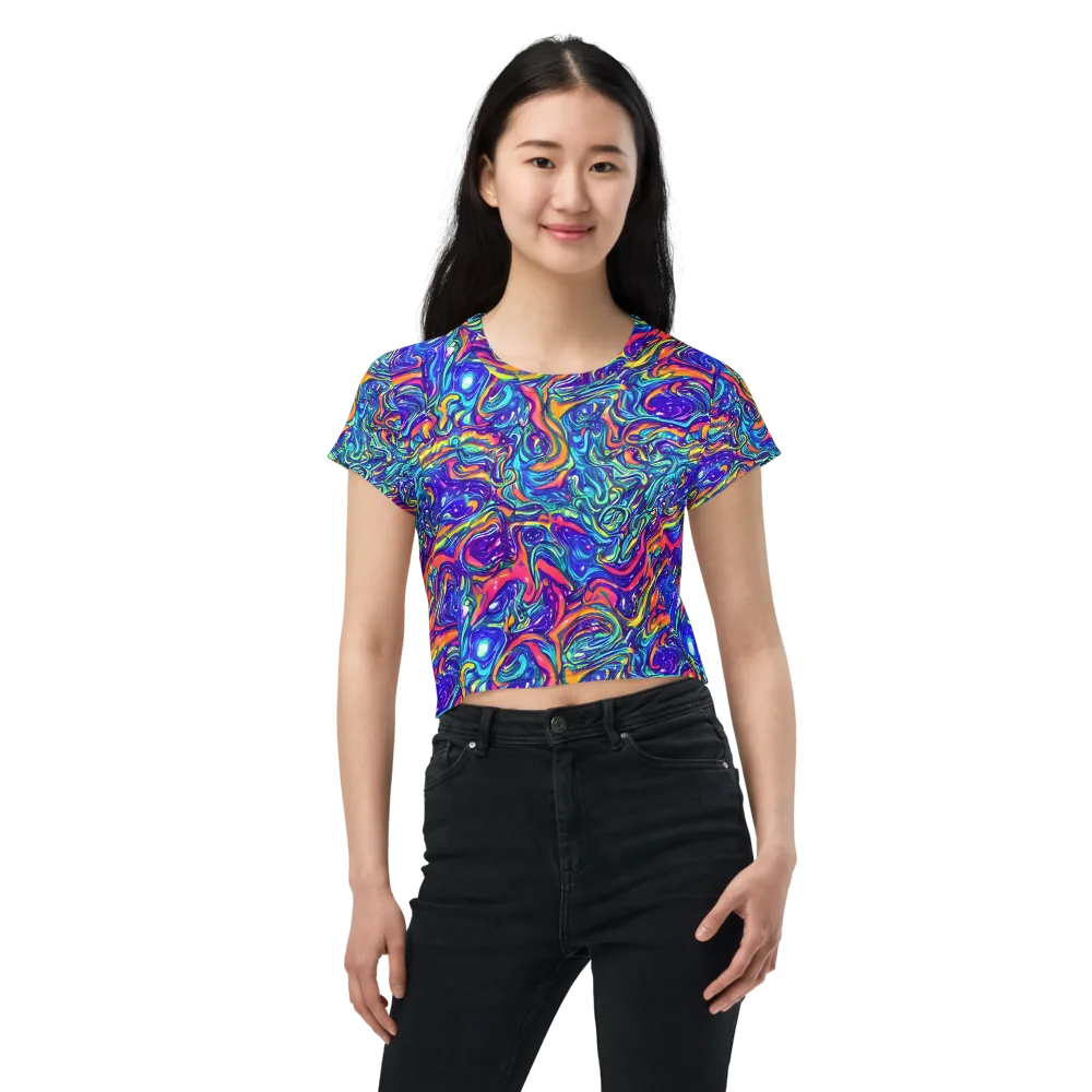 Plasma Paisley on Crop Tee — Front