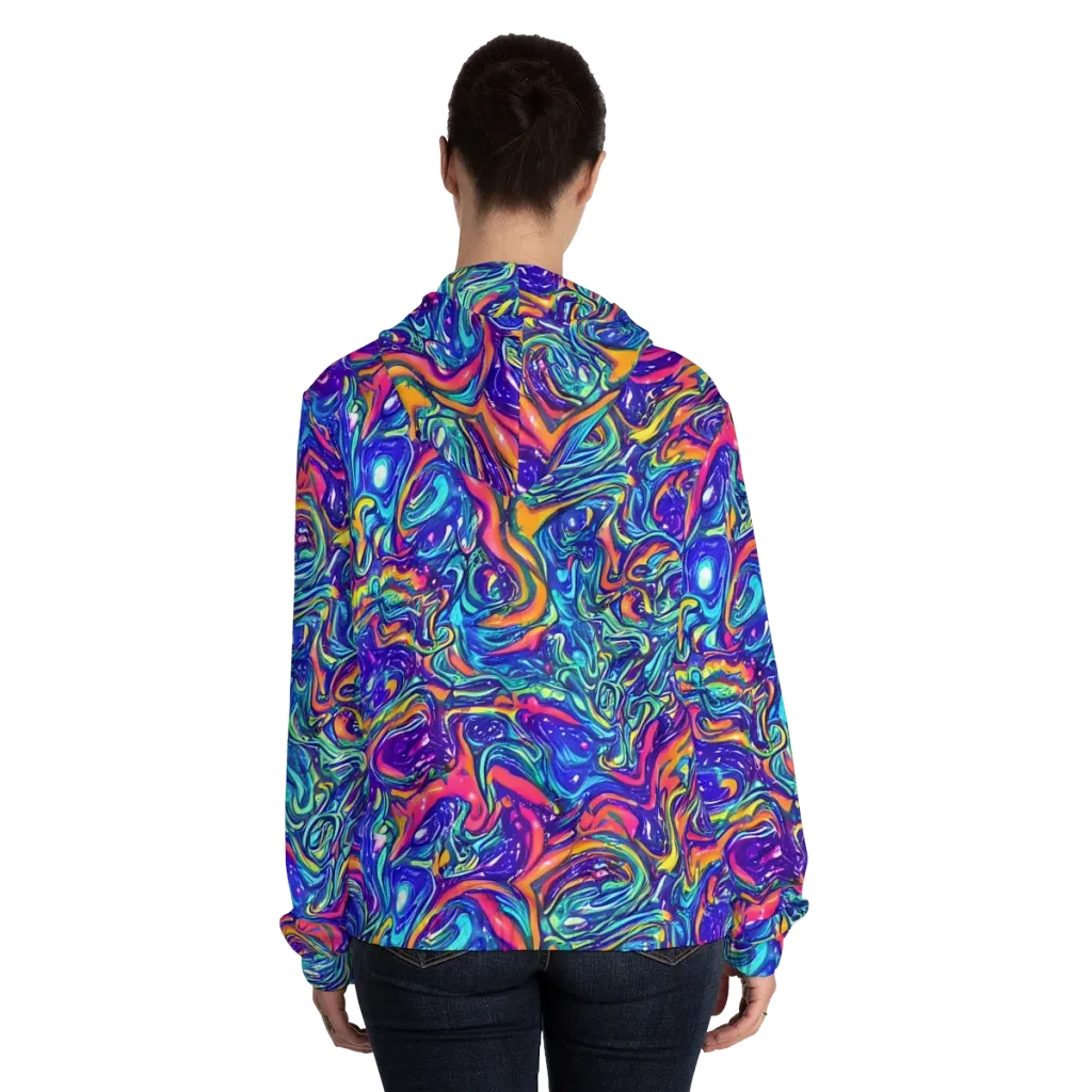 Plasma Paisley on Women's Full-Zip Hoodie — Back On Person