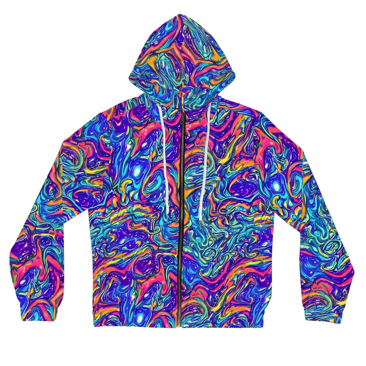 Plasma Paisley on Women's Full-Zip Hoodie — Front