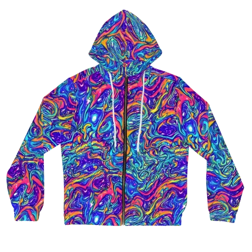 Plasma Paisley on a Women's Full-Zip Hoodie