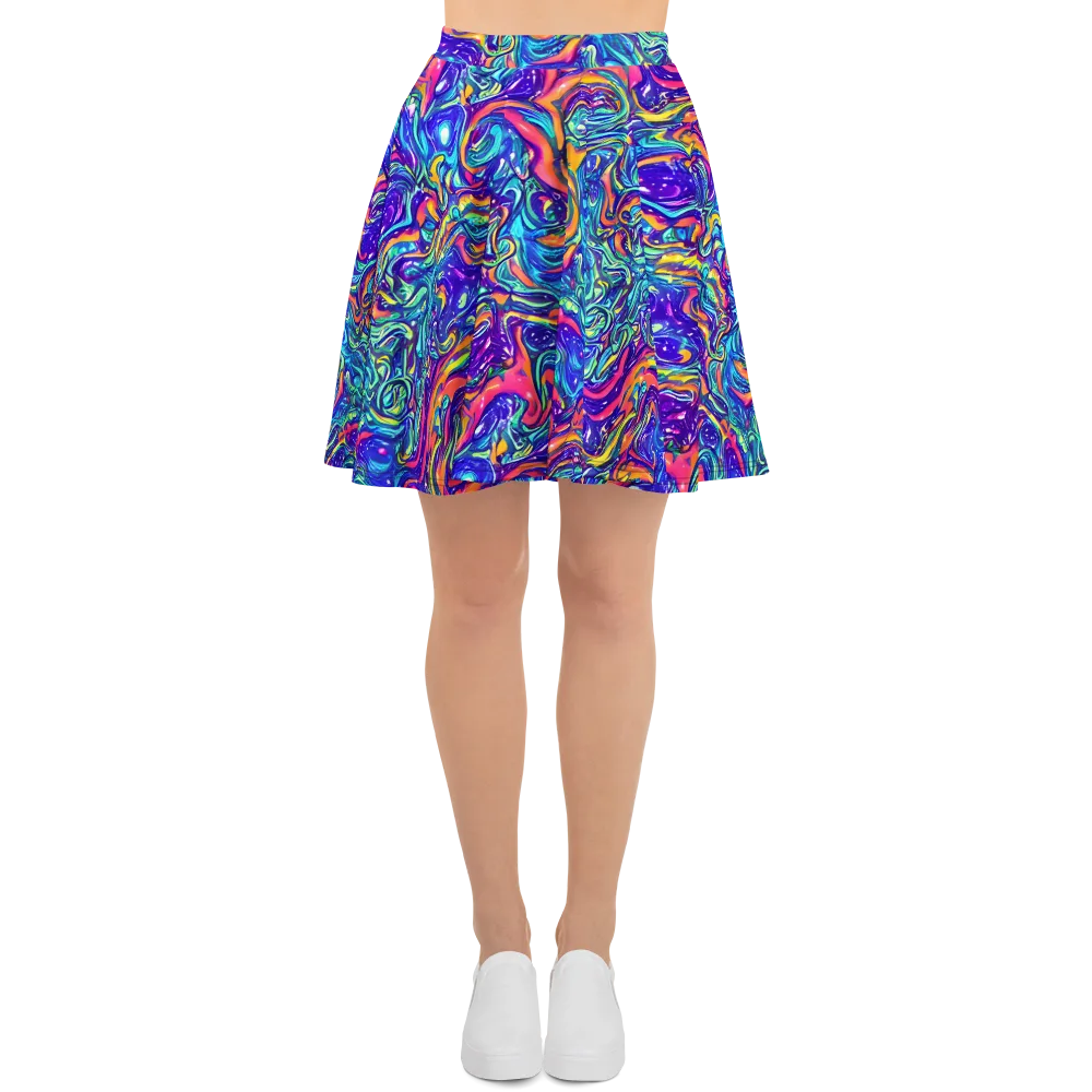 Plasma Paisley on Skater Skirt — Front