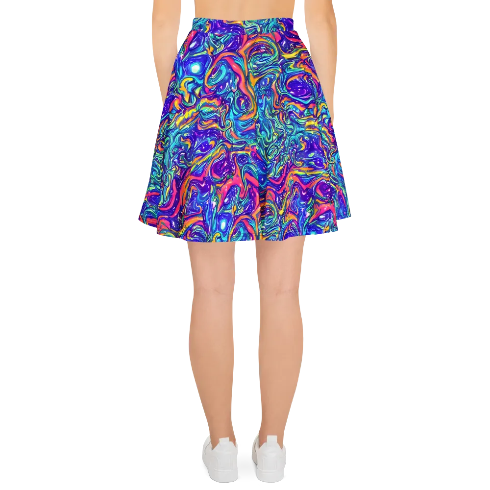 Plasma Paisley on Skater Skirt — Back