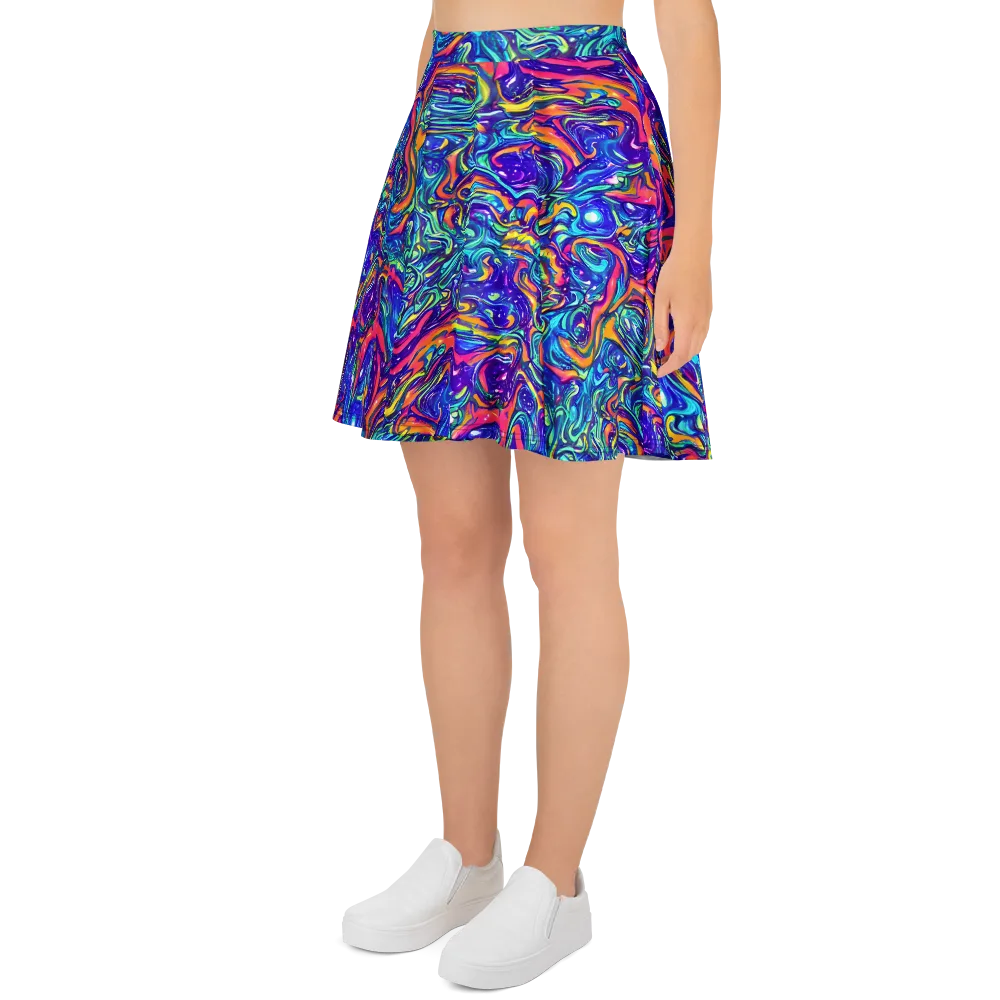 Plasma Paisley on Skater Skirt — Left