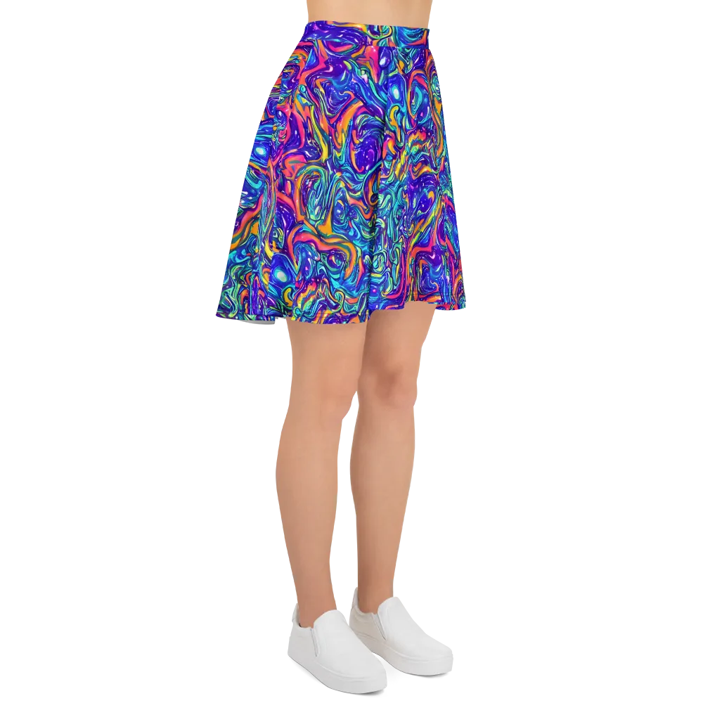 Plasma Paisley on Skater Skirt — Right
