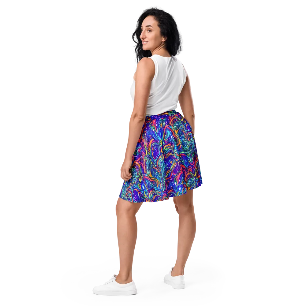 Plasma Paisley on Skater Skirt — Back