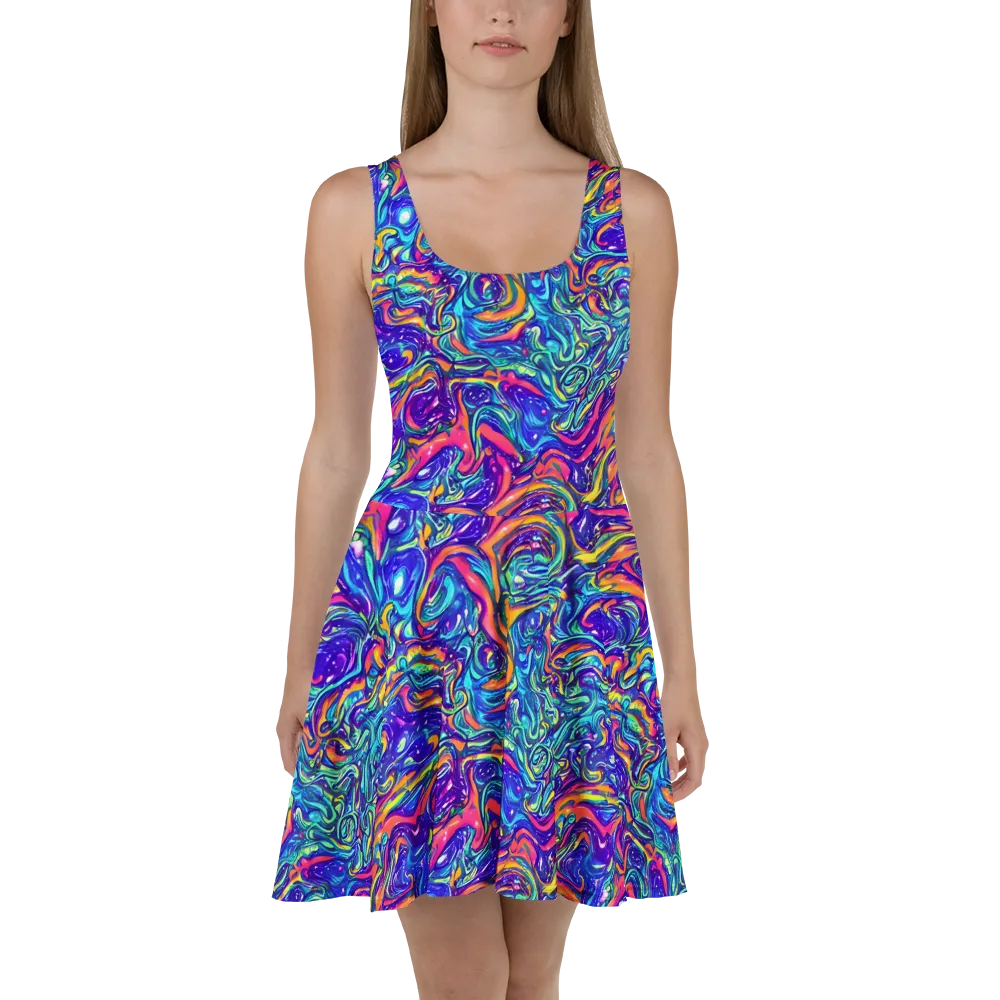 Plasma Paisley on Skater Dress — Front