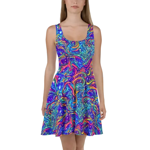 Plasma Paisley on a Skater Dress