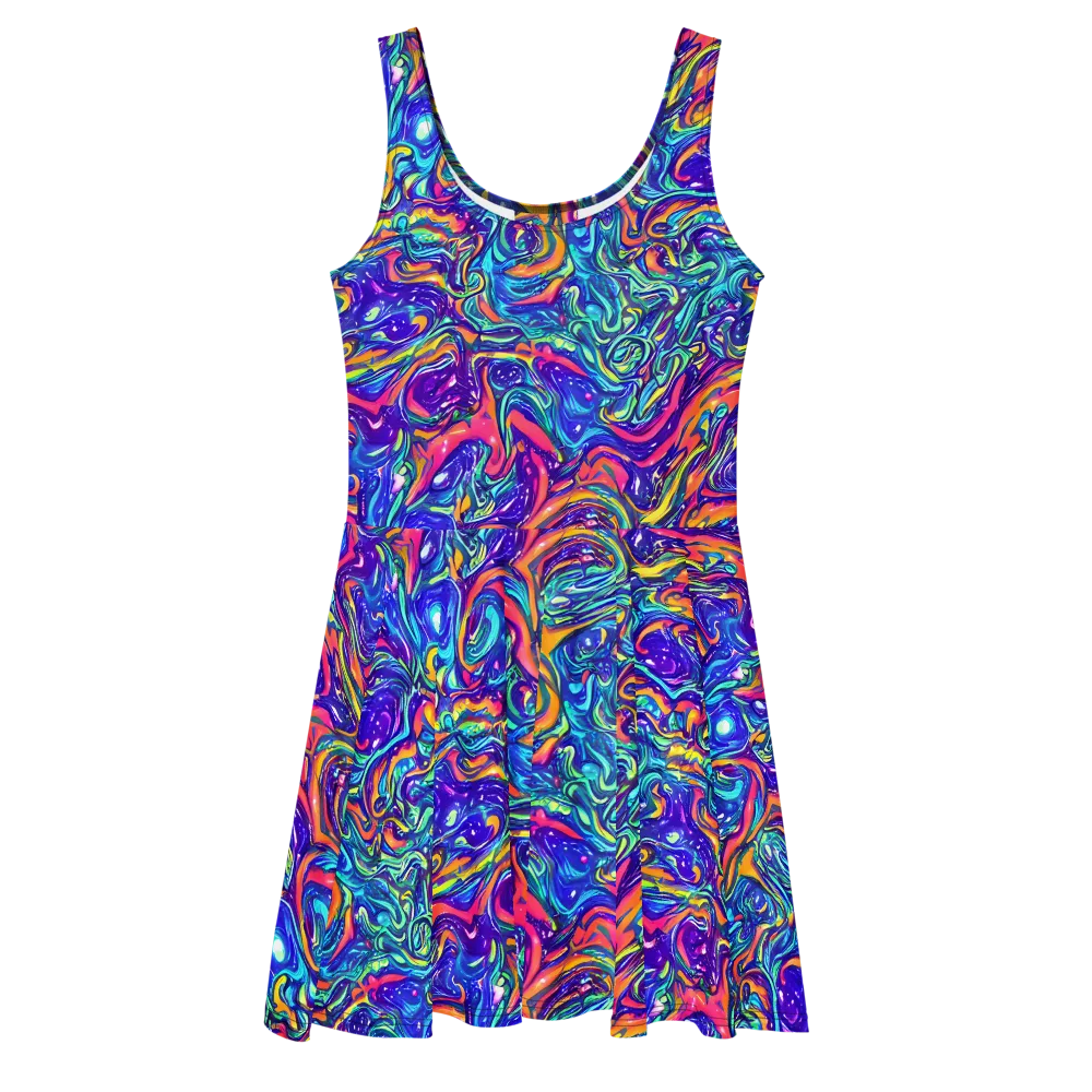 Plasma Paisley on Skater Dress — Front
