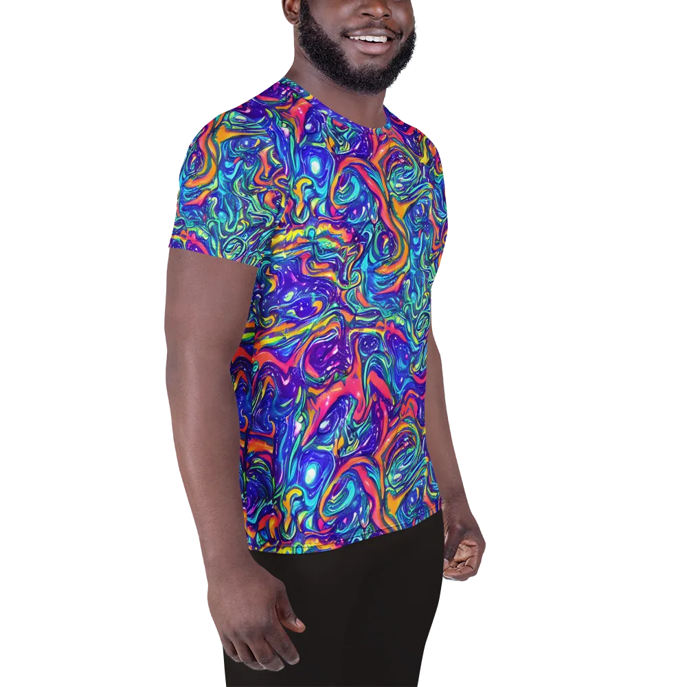 Plasma Paisley on Men's Athletic T-Shirt — Right