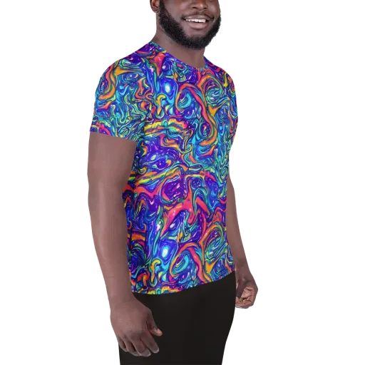 Plasma Paisley on a Men's Athletic T-Shirt