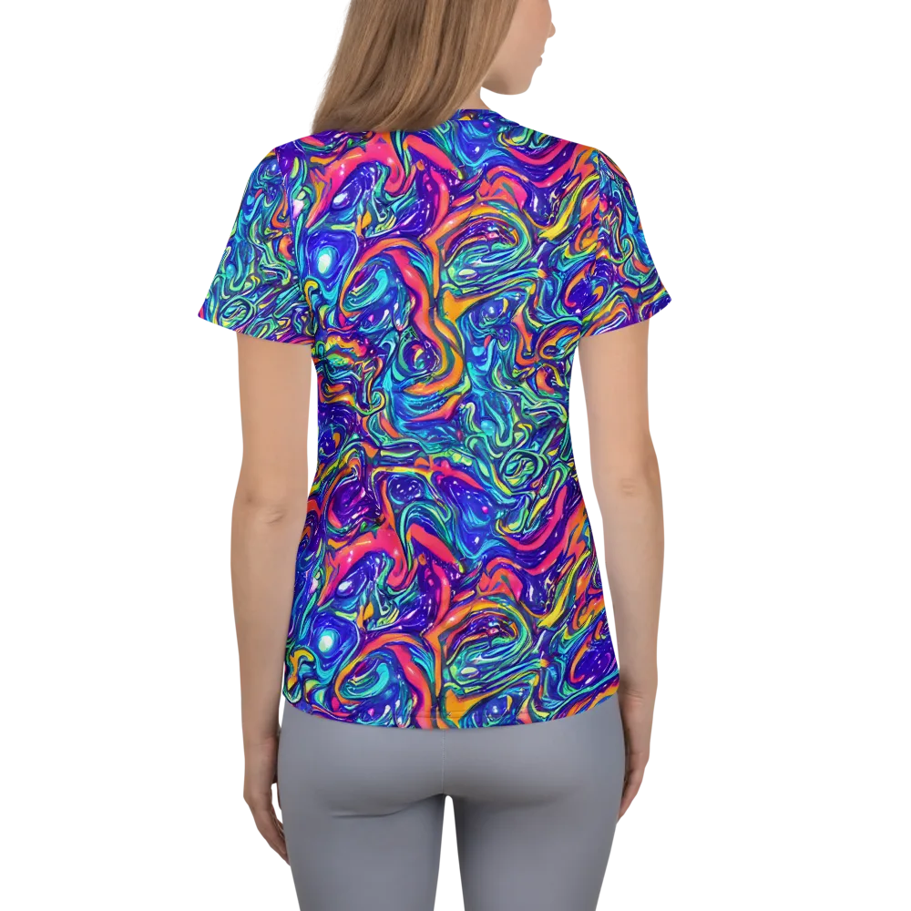Plasma Paisley on Women's Athletic T-Shirt — Back